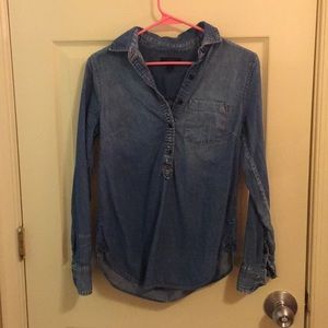 J Crew Jean half button up shirt